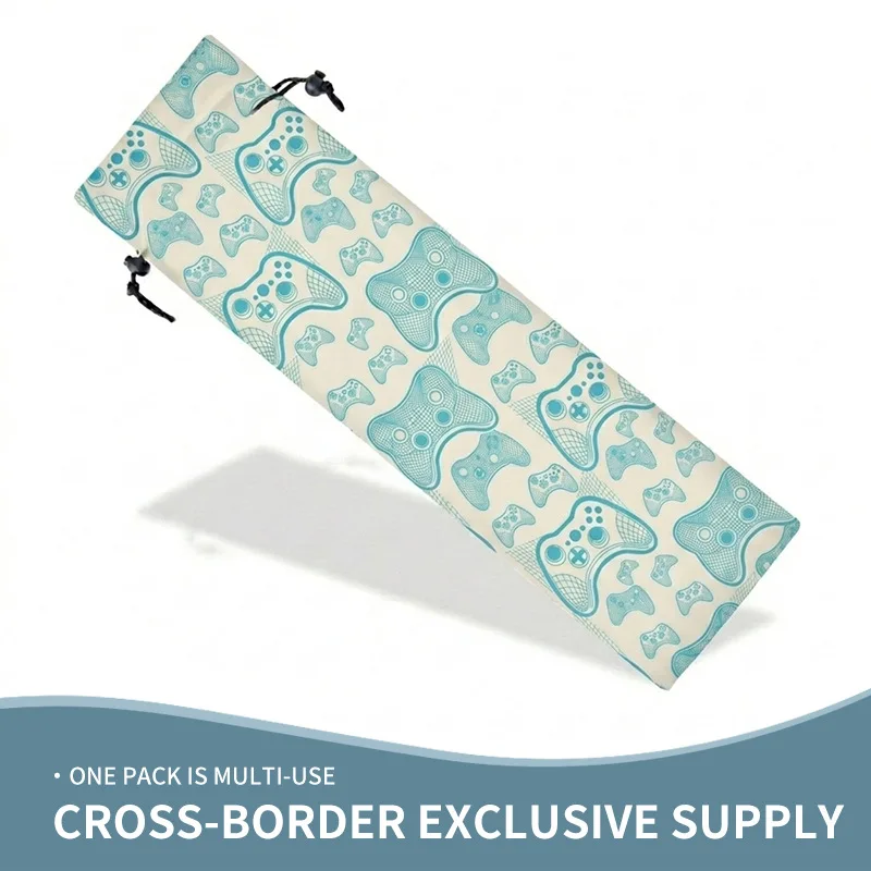 Portable Mahjong Bag，Includes tape measure storage bag，Drawstring cartoon handle printed toiletry bag