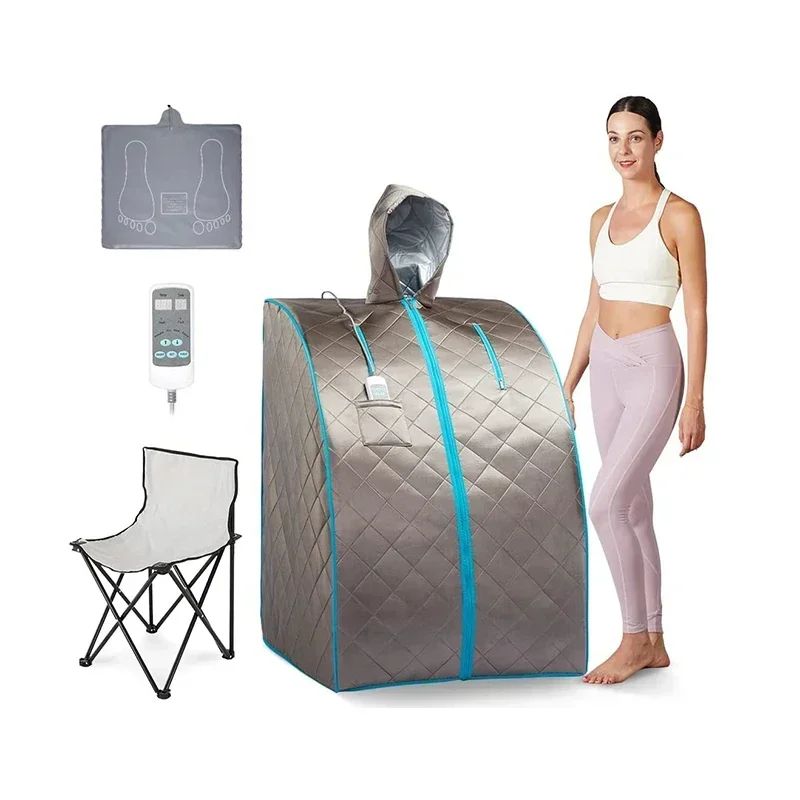 Portable Personal Sauna with Far Infrared Carbon Panels Heated Foot Pad Body Therapy Enjoy Home SPA Relaxtion Detox