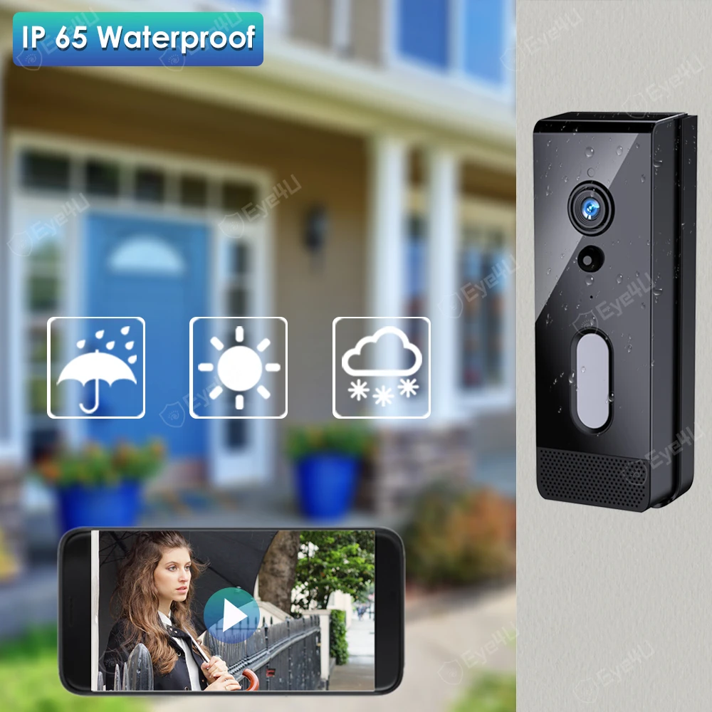 Tuya Smart Home Doorbell Camera Waterproof WiFi Video Intercom Support  Alexa 1080P Outdoor Security Protection Two Way Audio