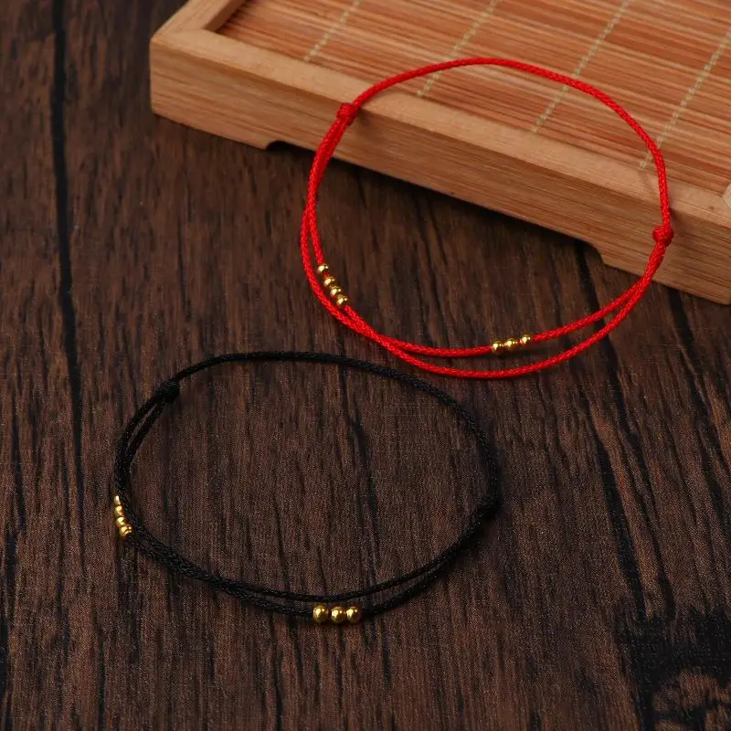 #1PC Handmade Bead Bracelet Red Rope Adjustable Transfer Lucky Beads Simple Style Friendship Bracelet Fine Jewelry Gift