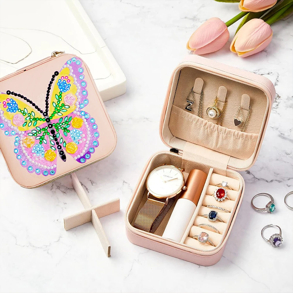 Special Shaped Diamond Painting Jewelry Organizer Diamond Painting Jewelry Box Diamond Mosaic Embroidery DIY Jewelry Storage Box