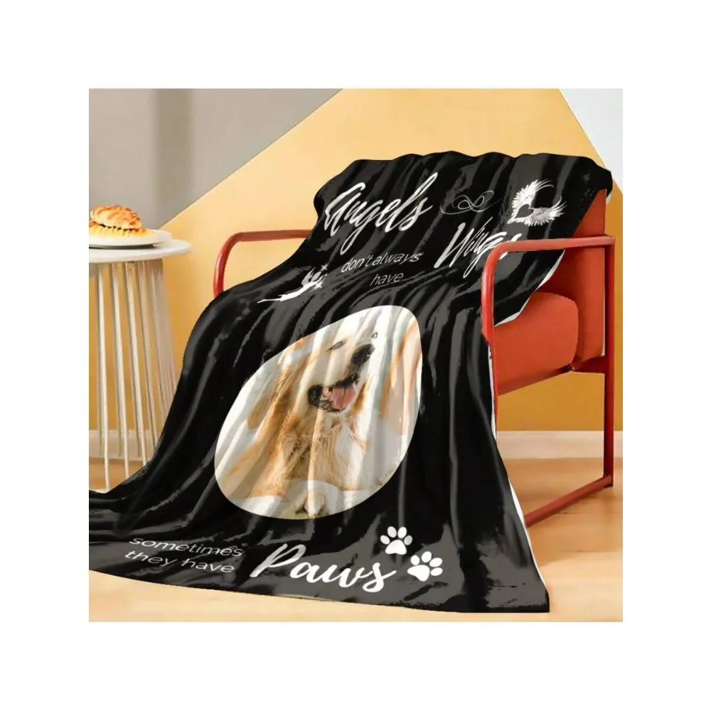 1 Pc Customized Blanket Upload Pet Pictures DIY Flannel Blanket - Customized Warm Photos Perfect Pet Gift for Men and Women