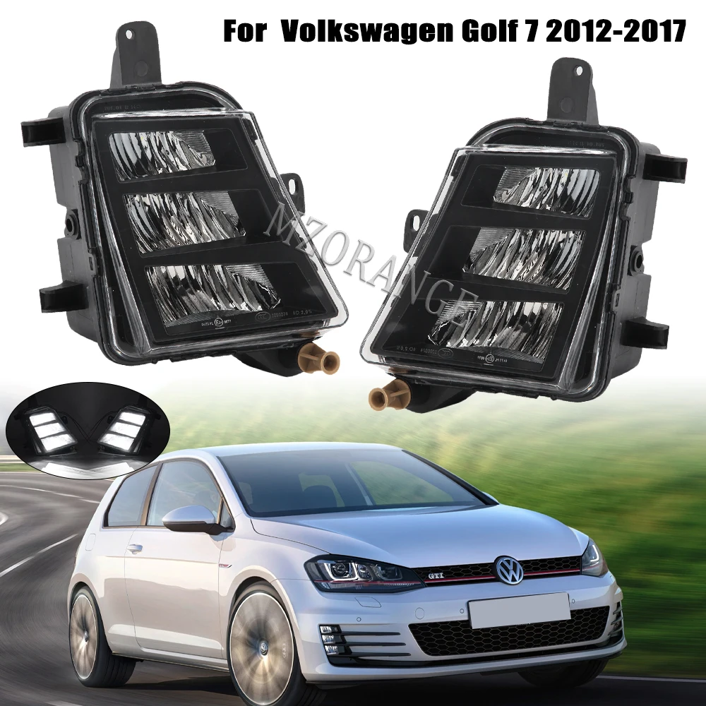 LED Fog Light For VW Golf 7 A7 MK7 GTI GTD 2013 2014 2015 2016 2017 Headlights Car Front LED DRL Fog Lamp Car Accessories