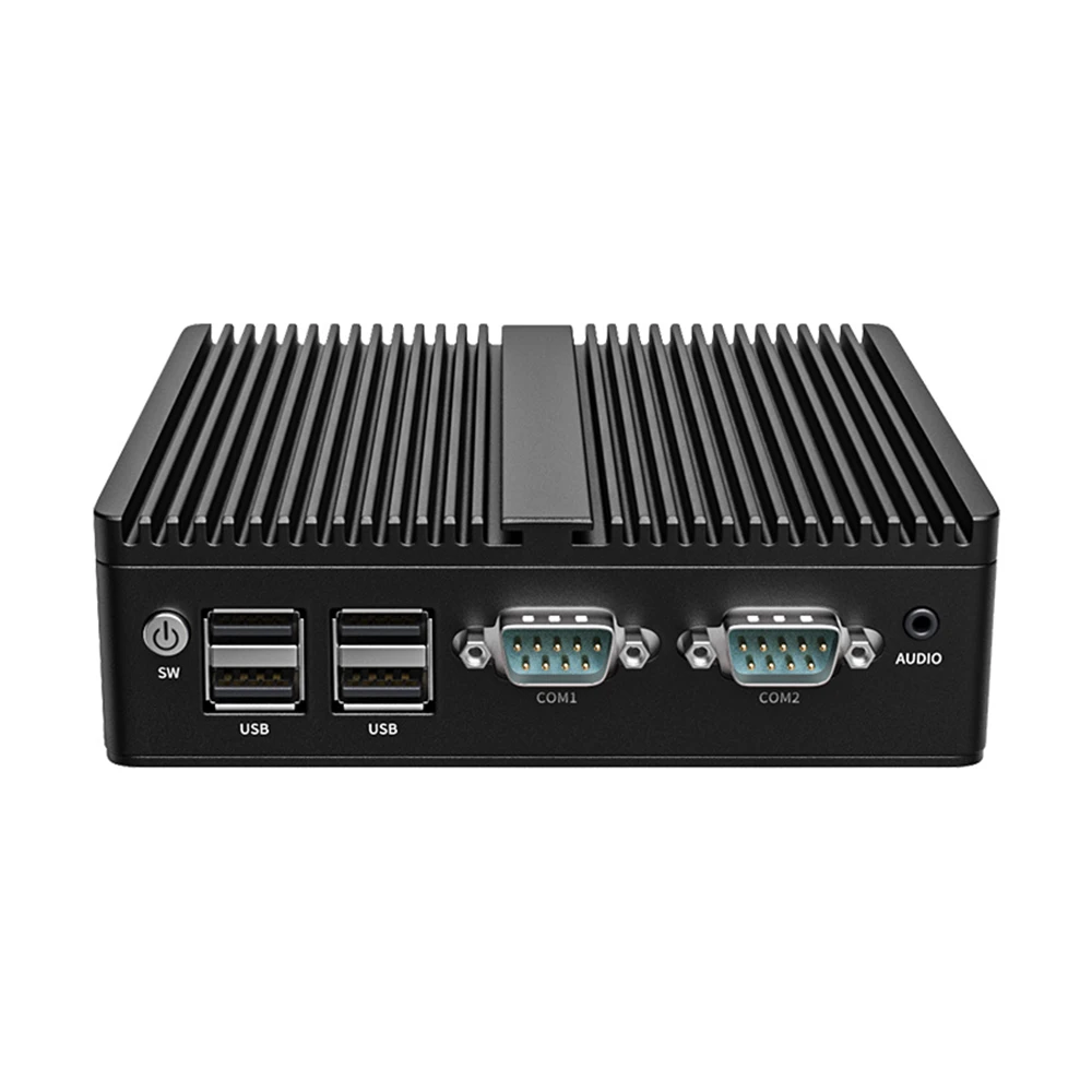 forIntel Celeron J4125 Dual Lan Industrial Fanless Mini PC With RS485 RS232 COM Windows 11 Pro Mini Computer for POS/HTPC/Kiosk