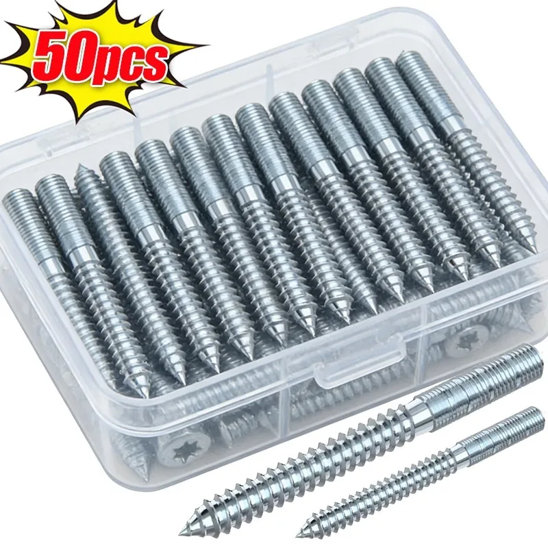 Stainless Steel Self-Tapping Screw Heavy Duty Double Headed Hanger Bolts Screws For Wood Furniture Connecting Hardware Fasteners