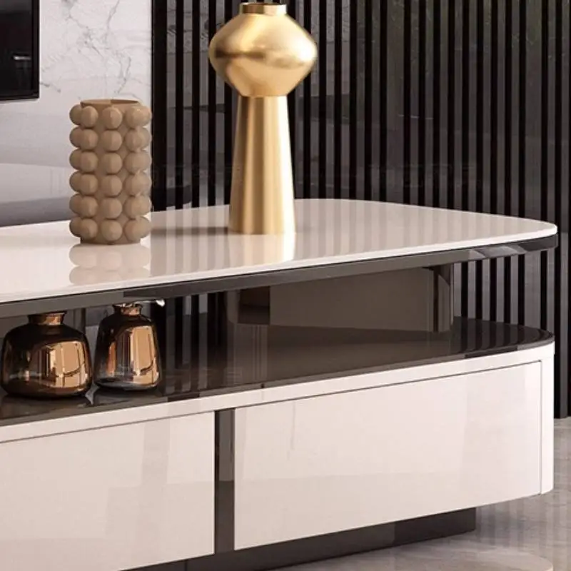 White Simple Tv Cabinet Natural Hidden Cheap Luxury Modern Tv Cabinet Nordic Designer Unique Muebles De Sala Furniture For Home