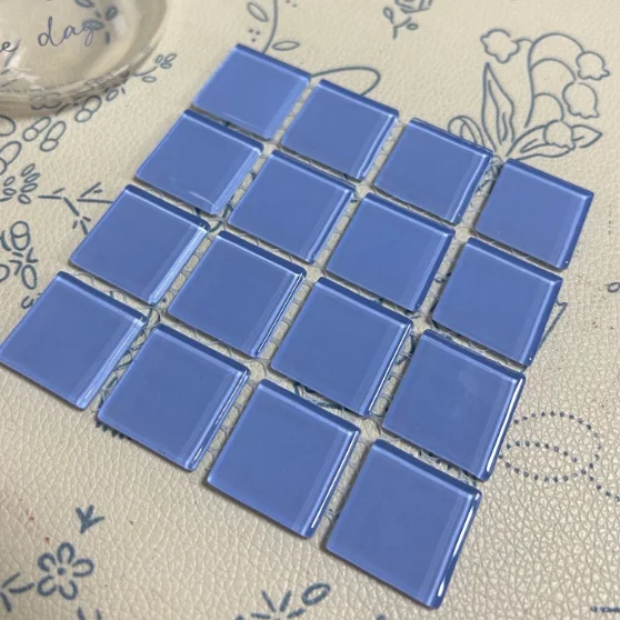 Minimalist Handmade Glass Coaster Set, Vibrant Beverage Drink Coasters, Decor Gift for Office Desk, Bar & Home