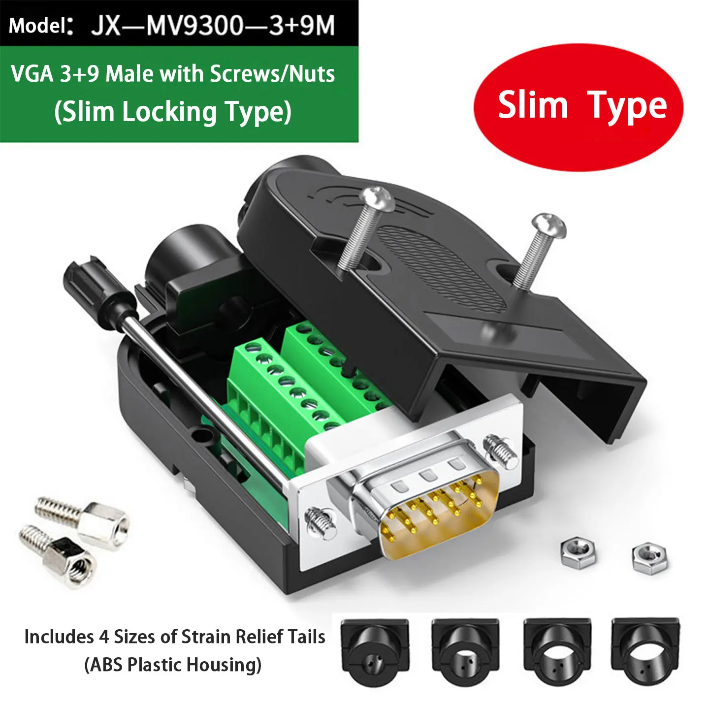 DB 9 15 25 26 37 VGA Solderless Male Female Connector Screw Type Terminal Block for RS232 COM Serial Port Monitor Projector CNC