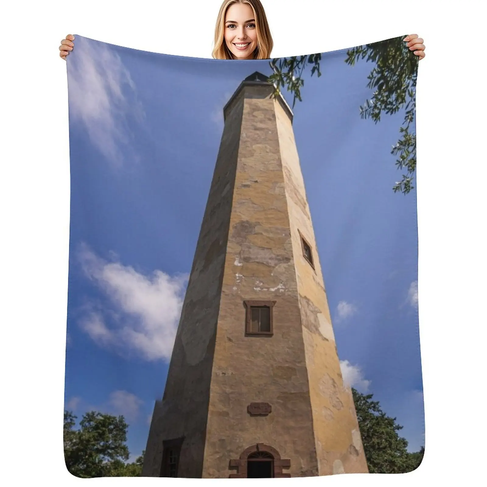 Old Baldy Lighthouse 2 Throw Blanket Multi Use Warm Blanket for Living Room Bedroom