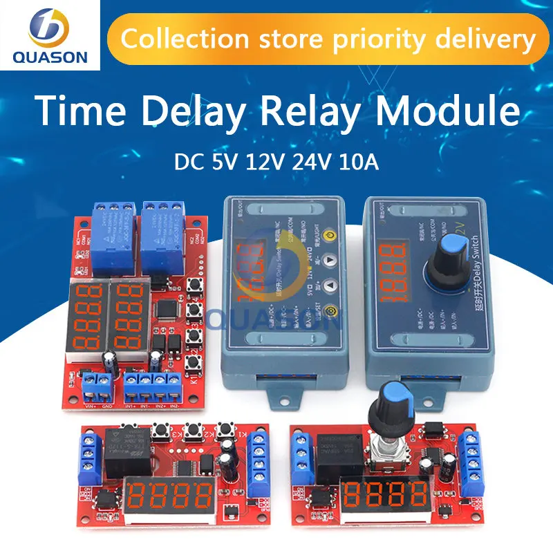 DC 5V 12V 24V 10A Adjustable Time Delay Relay Module LED Digital Timming Relay Timer Delay Trigger Switch Timer Control Switch