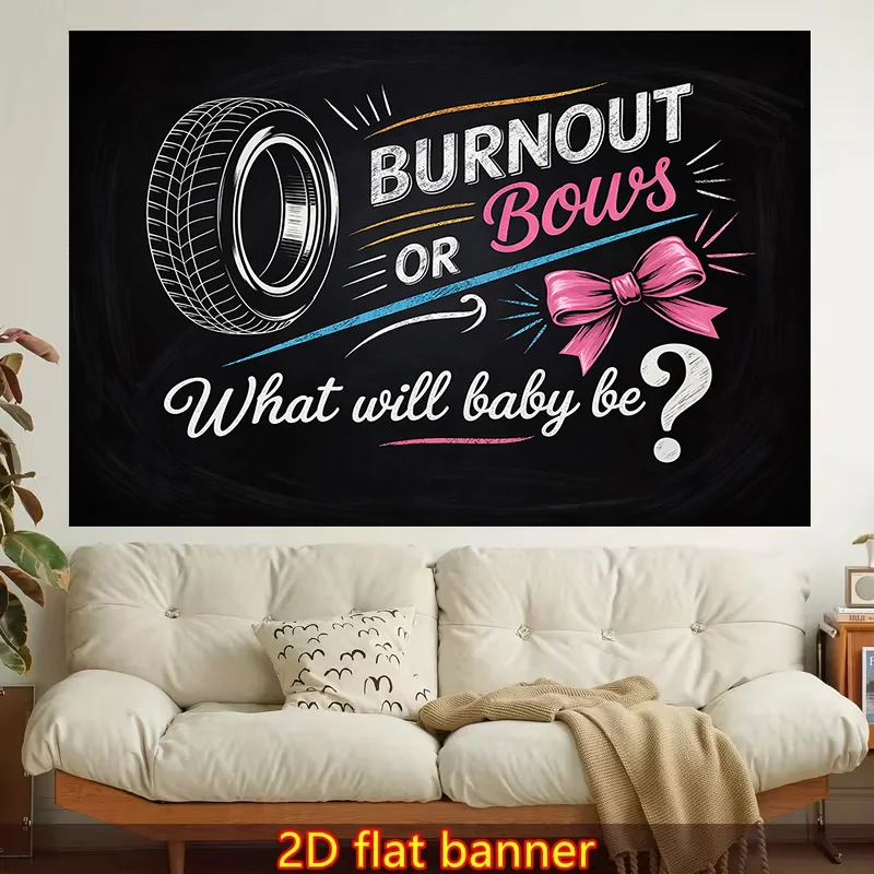 Fatigue or Bow Gender Revealing Background Home Decoration Tapestry Comes with Fixed Clip