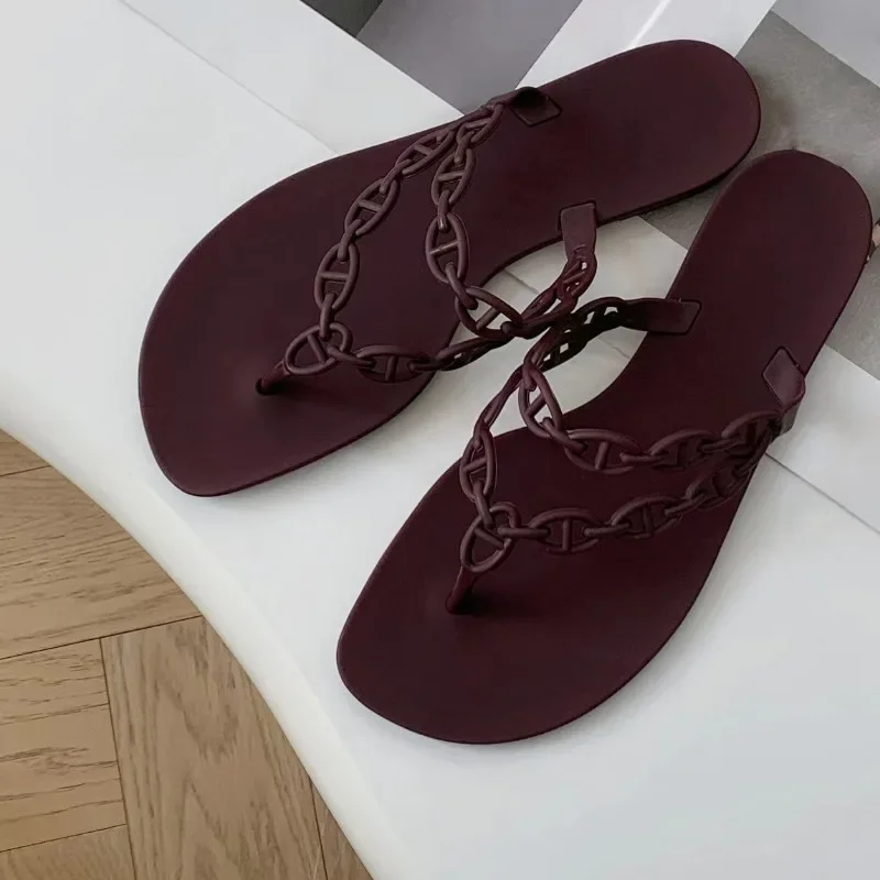 2026Summer Women Slippers Bow Flip Flops Rivet Flats Sandals Outdoor Transparent Crystal Beach Shoes Female Open Toe Shoes view 6