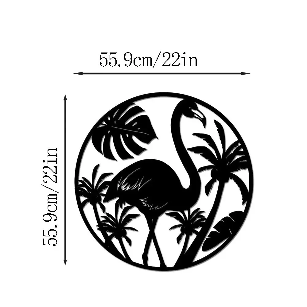 CIFBUY Vintage Flamingo Palm Tree Aluminum Wall Art Waterproof Durable Rustproof Metal Sign For Tropical Bedroom Living Room Dec