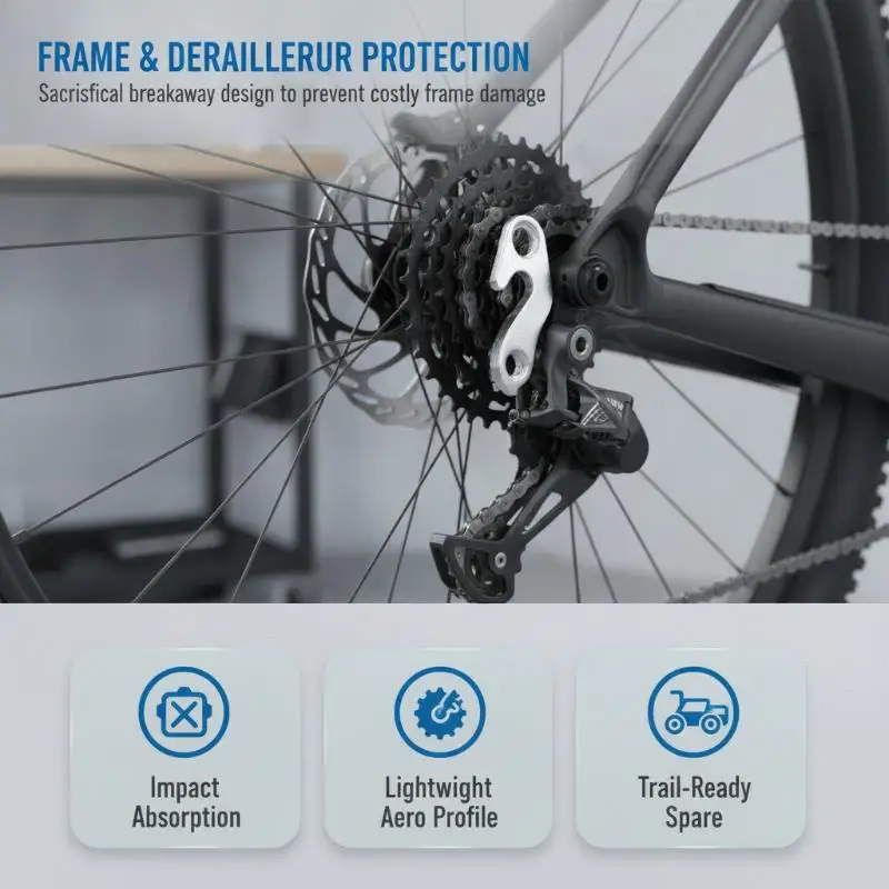2Pcs Aluminum Alloy Bicycle Derailleur Hangers Rust Resistant Sturdy Build For Road Mountain Bike Repair Replacement