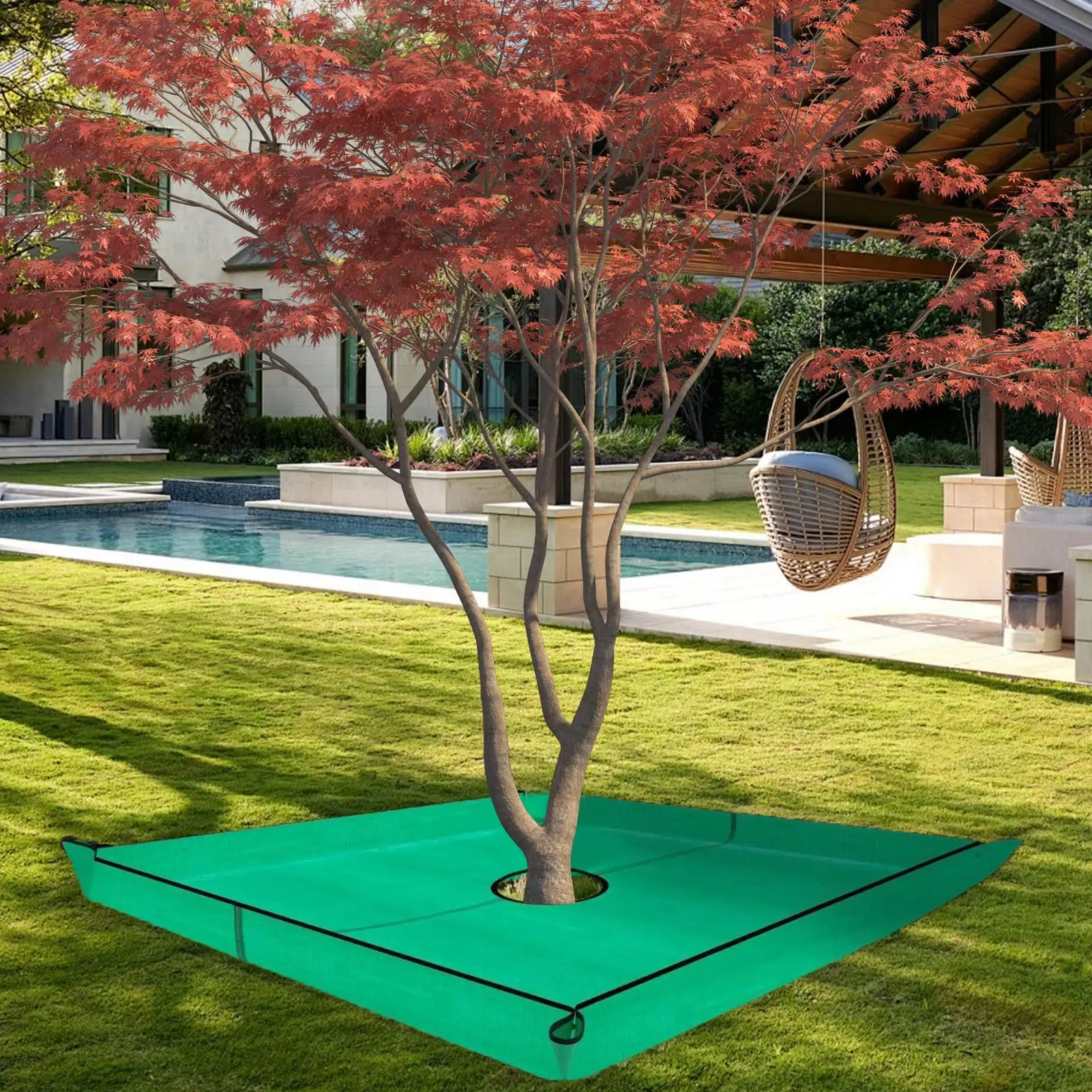 Tappetini barriera impermeabili resistenti in tessuto da giardino con telo da giardino 79 x 79 pollici Blocco copertura GrassControl per prato da giardino esterno