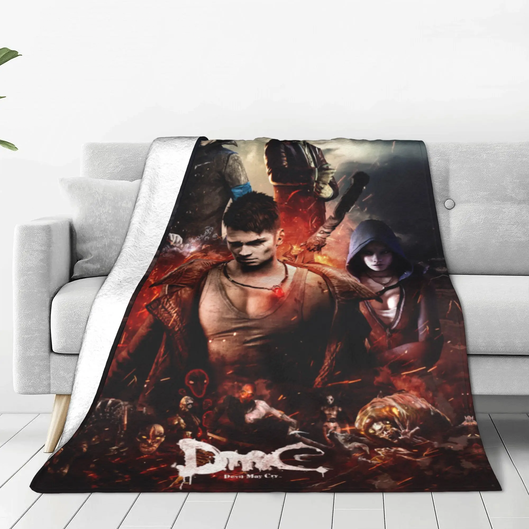 DMC Devil May Cry Ultimate Poster Blanket  Flannel Funny Warm Throw Blankets for Home Restaurant Spring Autumn