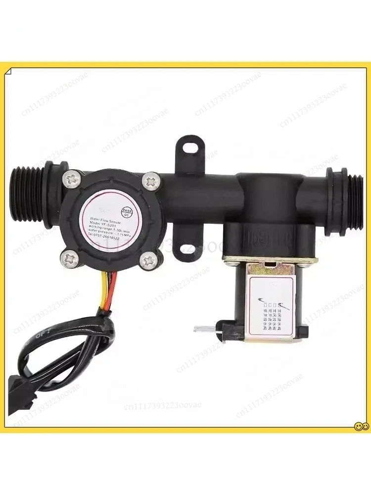 L-G1/2 Water Flow Meter Sensor with Solenoid Valve, Auto Billing System for Water Heater Dispenser, Digital Counter Indicator