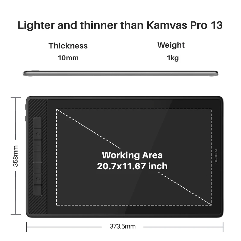 Kamvas Pro 13 2.5K Digital Drawing Online Classes Distance Learning Pen Monitor Display