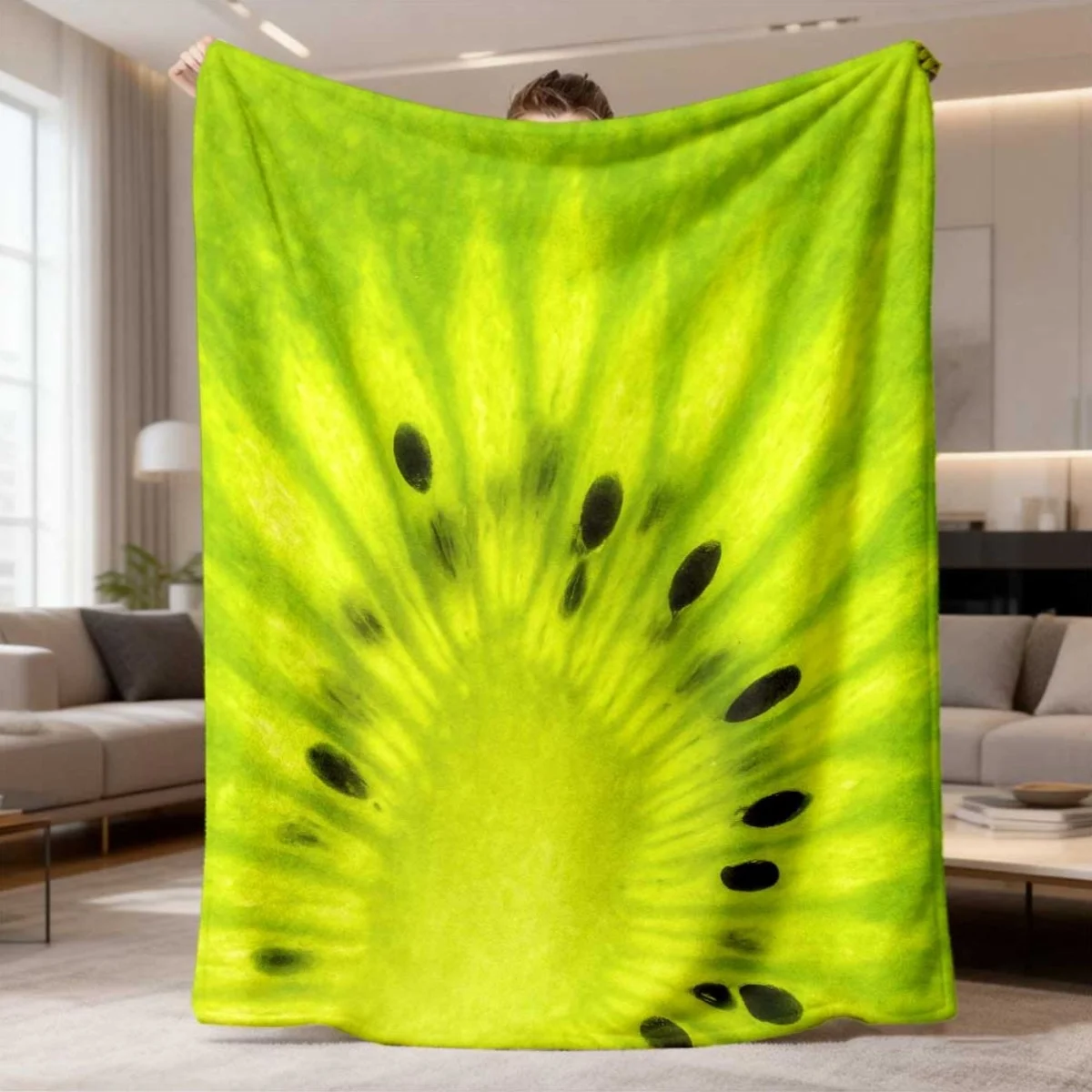 Throw Blanket Fluffy White Puff Pattern Large Lightweight Cover For Couch Bed And Cheerful Home Accent