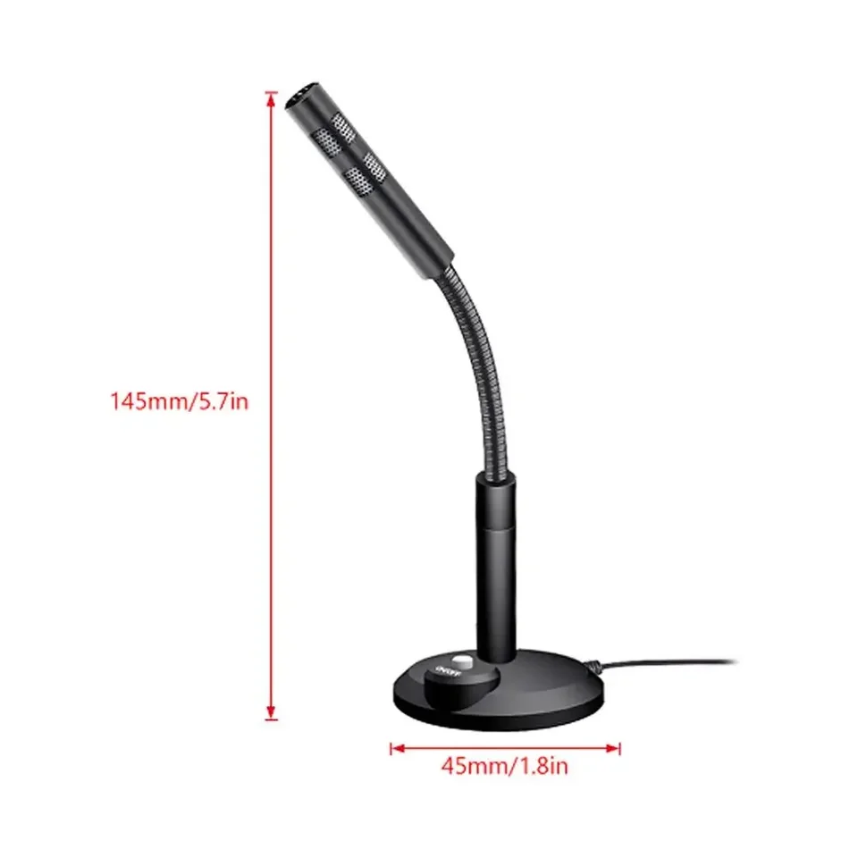 Micrófono de escritorio mini USB de 3.5mm para estudio, gaming, PC, notebook, podcast y grabación en estudio 6