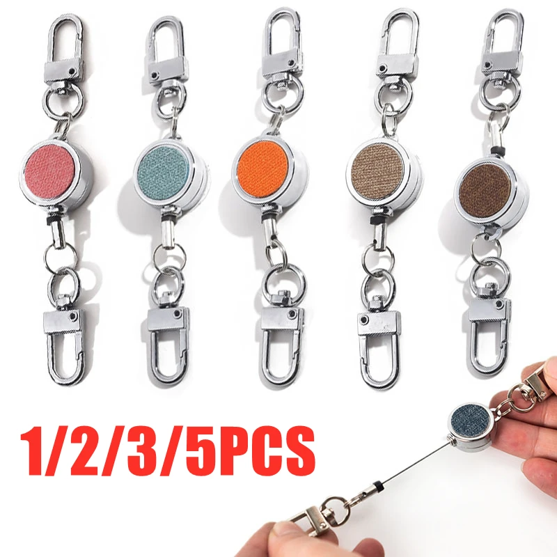 Retractable Badge Holder Key Ring Clip ID Lanyard Name Tag Card Pull Chain Reel Belt Reel Classic Extendable Breastplate Buckle