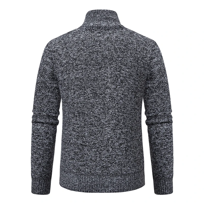 Herren Pullover Herbst und Winter neue Strickwaren einfarbig mit einem unteren Hemd greifen Fleece warmen und bequemen Pullover – Detail 16