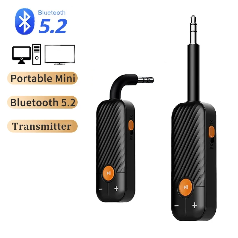 2 In 1 Bluetooth Adapter Transmitter Receiver Bluetooth AUX 5.0 Wireless 3.5 Adapter Stereo for Headphone TV Car Audio Receiver