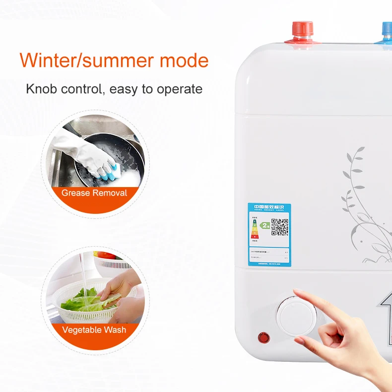 DMWD 8L 1500W Tipo di Stoccaggio Top/Sotto Presa Cucina Scaldabagno Elettrico Riscaldamento Istantaneo Caldaia Acqua Lavaggio Scaldabagno