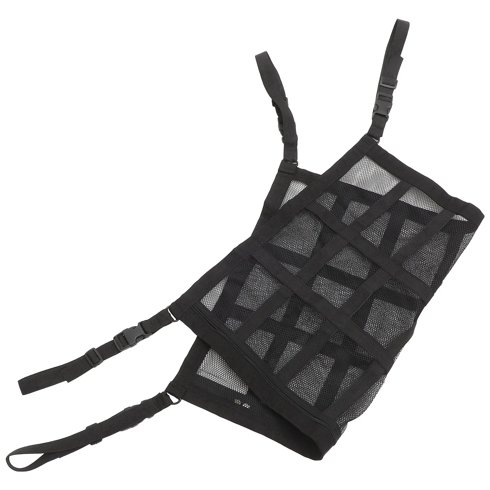 

50pcs Car Roof Cargo Net Bag Adjustable Buckle Double Zipper Large Capacity For Suv Truck Organizers Storage Interior Car