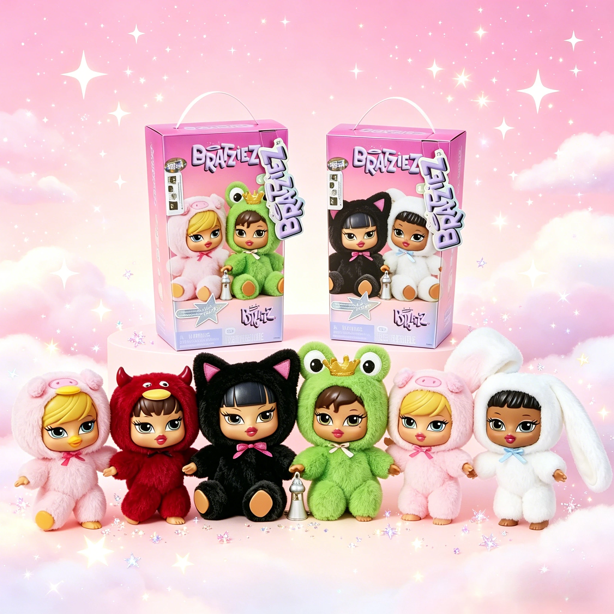 Caixa Misteriosa Original Bratz Bratziez Iconz Series com Boneca de Pelúcia e Pingente