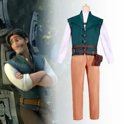 Anime Flynn Rider cosplay costume adult carnival uniform set Halloween anime Halloween performance costume  Costumes Vest Access