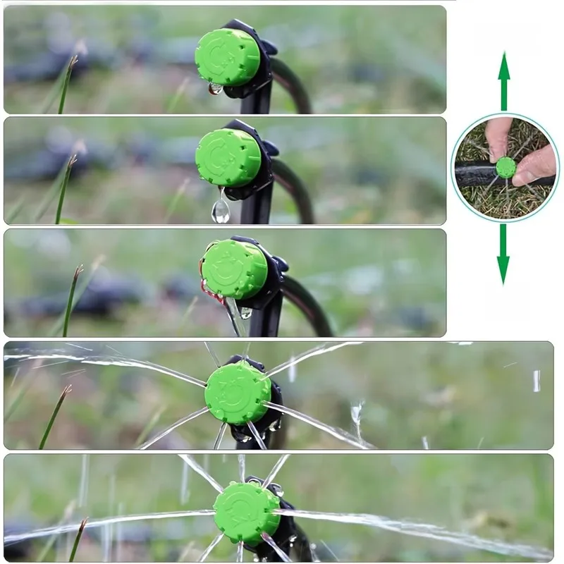 145 pcs Green Adjustable Sprinklers Adjustable Flow Control, designed for Orchard Greenhouse Irrigation, Green 8-Hole Design