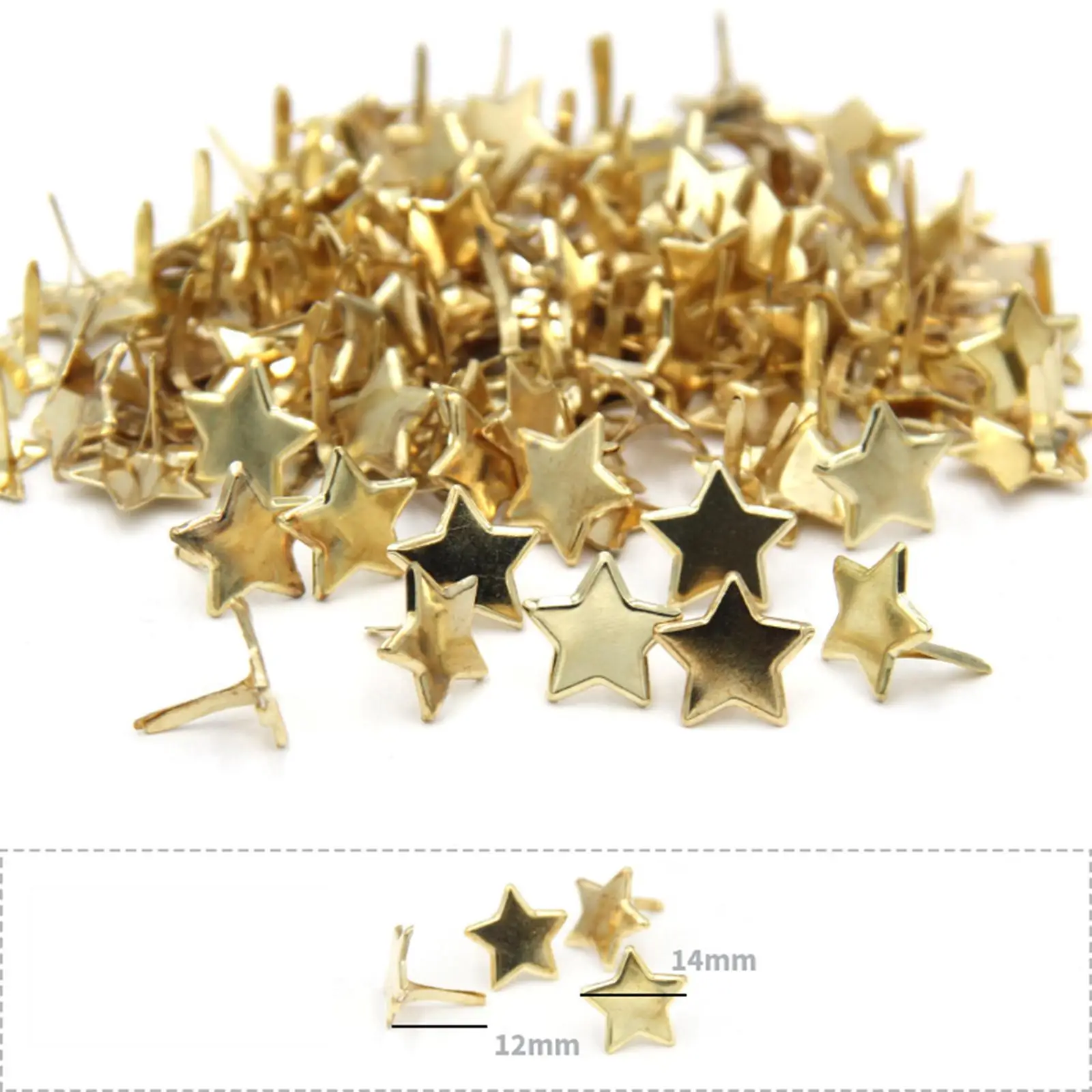 50x Mini Brads Decoration Stamping Handicrafts Pattern Clips Paper Fasteners Brads for Scrapbook DIY Photo Project Arts Crafts