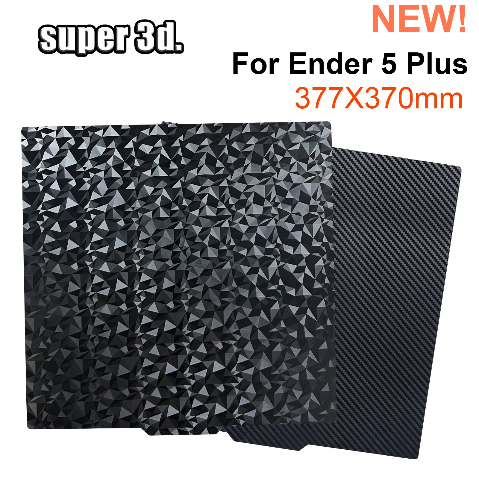 For Ender 5 Plus Build Plate Heated Bed 377x370mm Double Sided PEO Plate PET Magnetic Spring Steel Sheet for Ender 5 plus