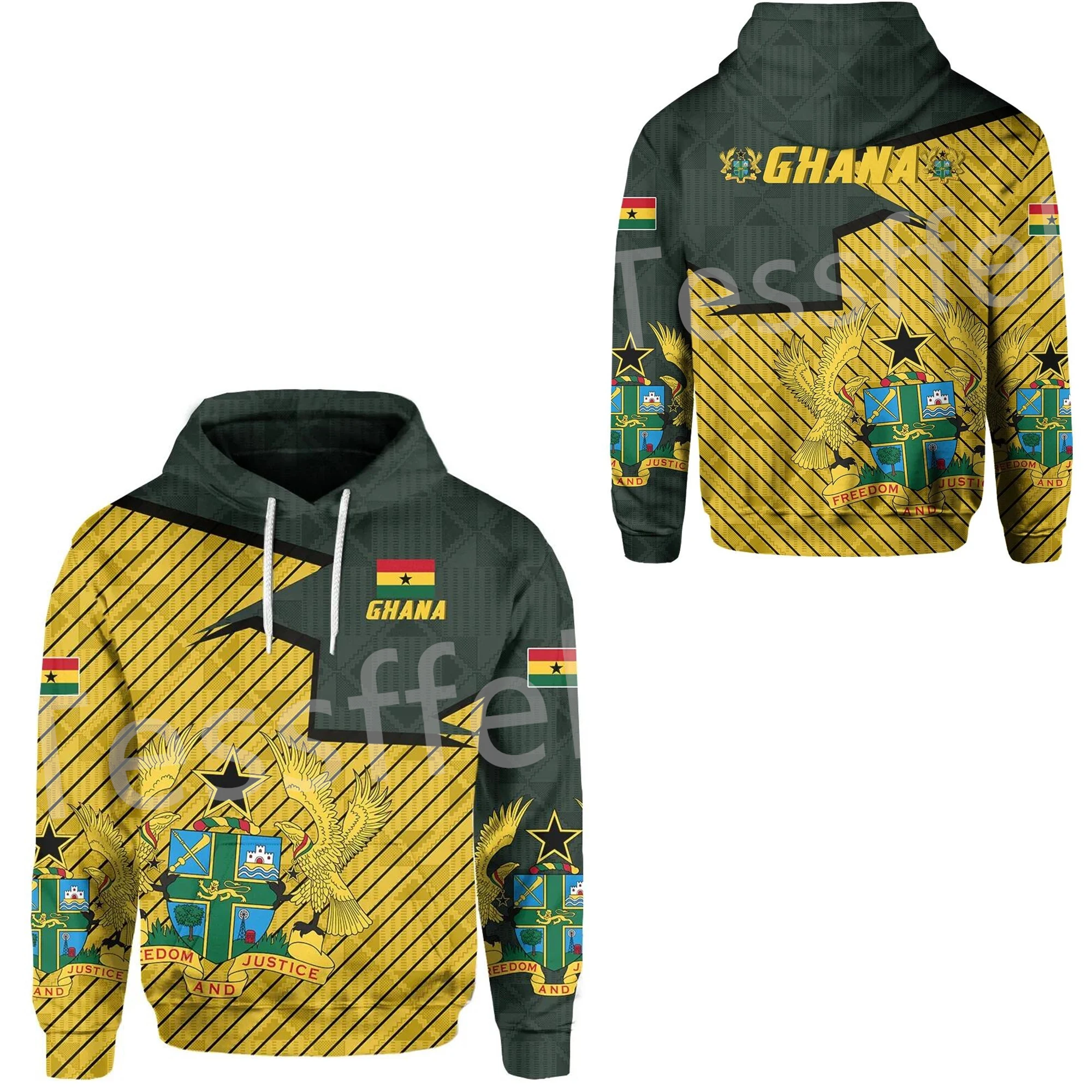 

Tessffel Black History Africa County Ghana Kente Tribe Tattoo Tracksuit 3DPrint Men/Women Streetwear Casual Pullover Hoodies X20