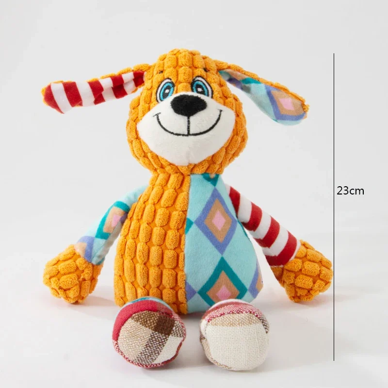 Pet Plush Toy Cat Dog Puzzle Toy Cute Animals Bite Resistant Interactive Squeaky Pet Dog Teeth Cleaning Chew Toy Pet Supplies image 3