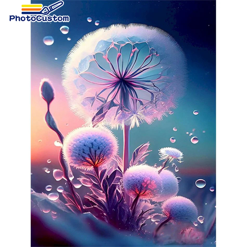 PhotoCustom Diamond Painting Full Round Flower Scenery Cross Stitch Kits Diamond Mosaic Embroidery Art Home Decor Wall Art 30x40