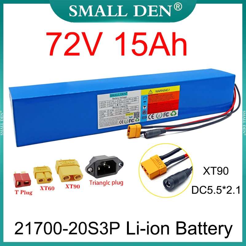 New 72V 15Ah 21700 20S3P Lithium Rechargeable Battery 3000W Built-in BMS,For E-Motorcycle/Electric two wheelers 72V Battery Pack