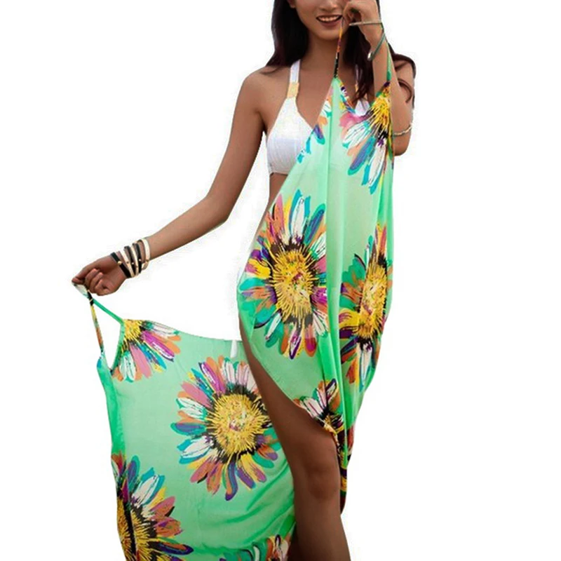 Cotton Tunics For Beach Women Swimsuit Cover-Ups Woman Swimwear Beach Cover Up Beachwear Mini Dress Beach Skirt Drop