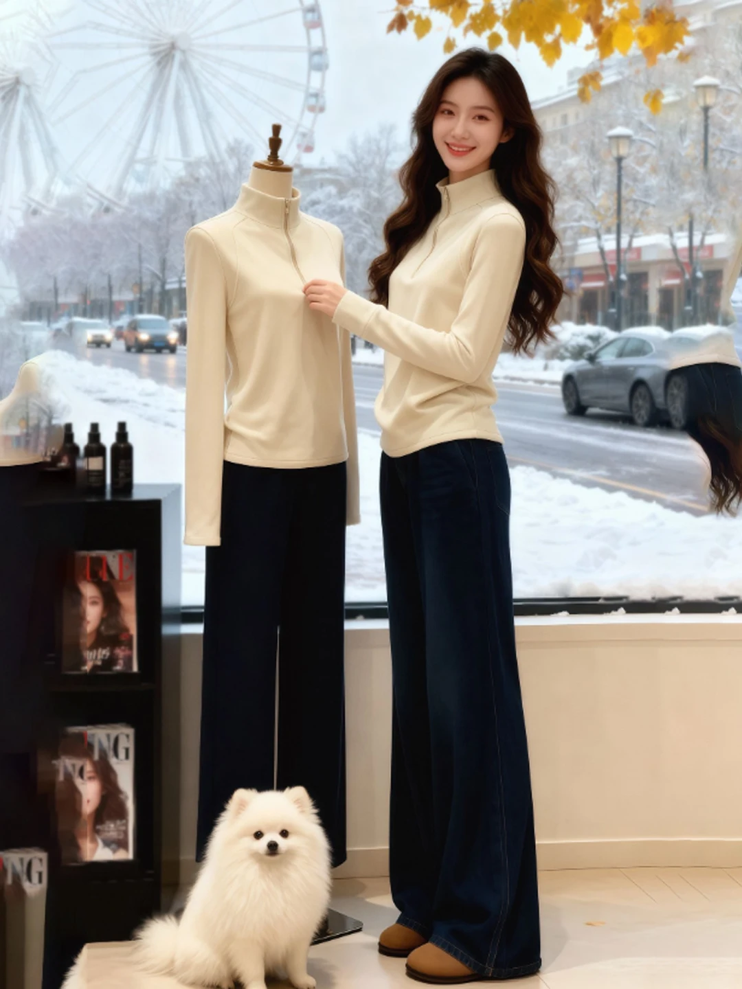 

Корейская термофутболка Sle Long Sve с высоким воротником, облегающая базовая футболка, зимний модный мягкий ветровой женский топ