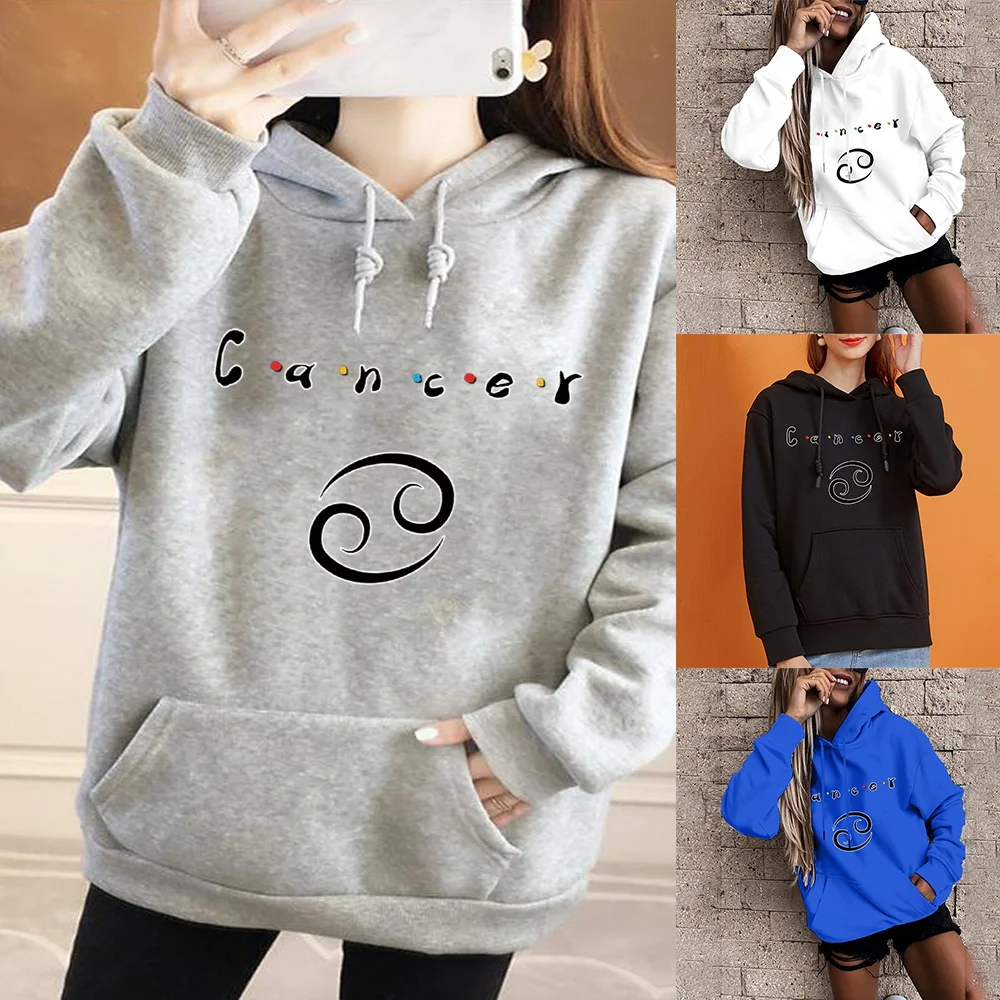 

Girls Fashion Sports Hoodies Clothes Women's Hoodie Harajuku Loose Pockets Personalized Print Long Sleeve Autumn Casual Tops