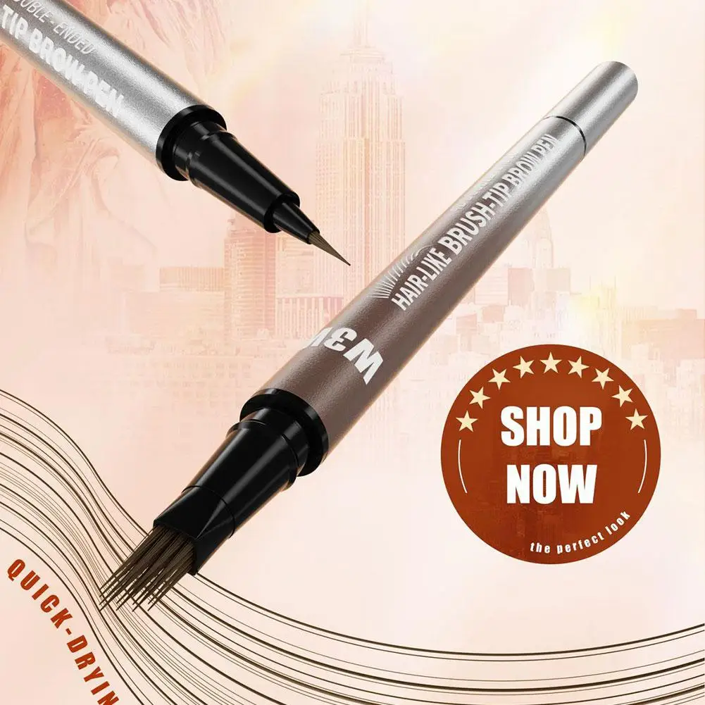 4D Long-lasting Eye Beauty Makeup Waterproof Anti-smudged Eyebrow Pencil Micro Carving Stereoscopic Double Headed Eyebrow Pen