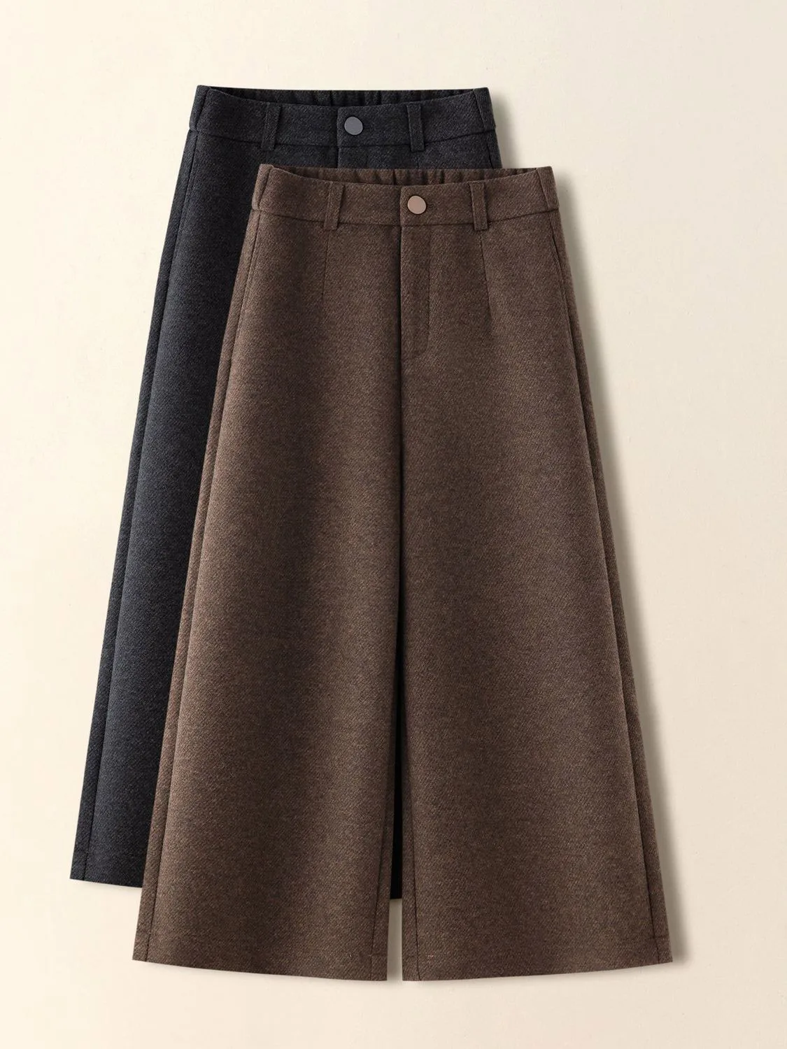 2026 Women's Woolen Wide Leg Pants Autumn Winter Thickened Casual Loose Slimming Straight Casual Women's West Pants