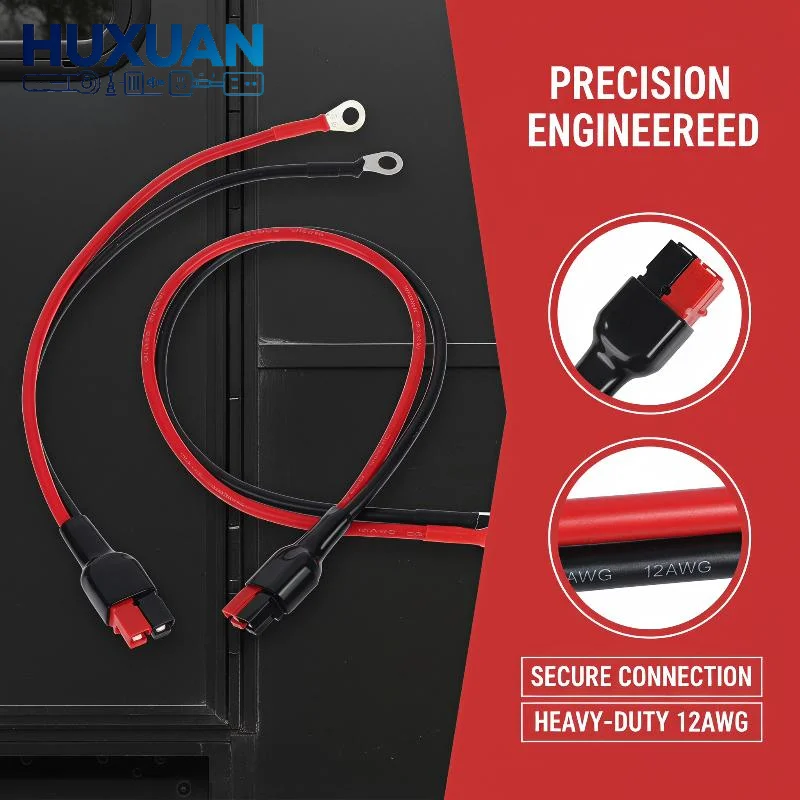 Golf Battery Leads 30A 12AWG M6 Heavy Duty Anti-Abrasion Cable with Connector for Travel Golf Cart Use