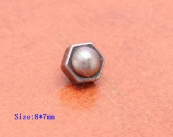 Pkg of 50 Motocycle Punk Round Hexagon Nuts Metal Luggage Bag Belt Rivet Studs Spot Leather Crafts Concho
