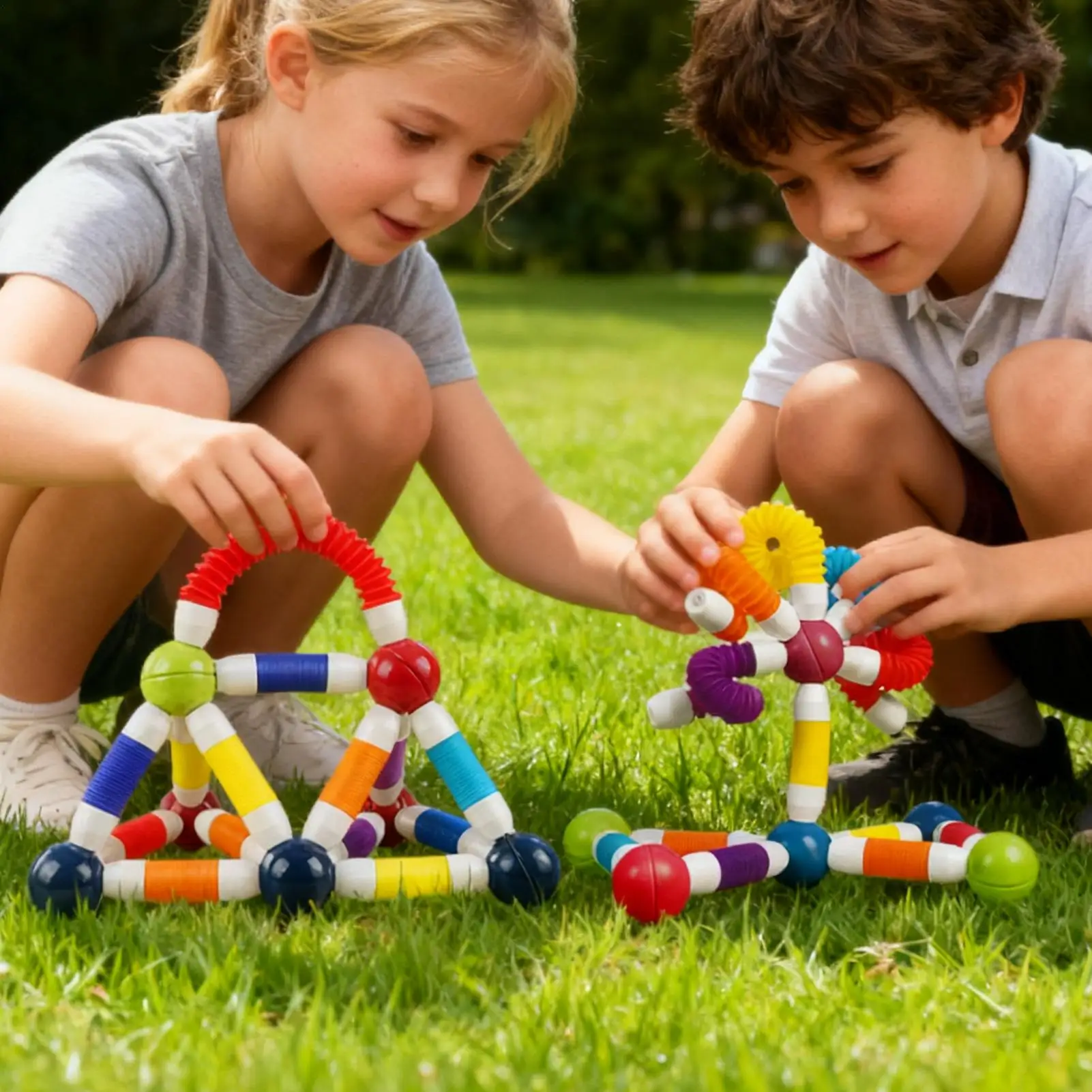 Magnetisch bouwspeelgoed Educatief stapelballen Telescopische magnetische stokbouwset voor jongen, meisje, peuter, jeugdkamer