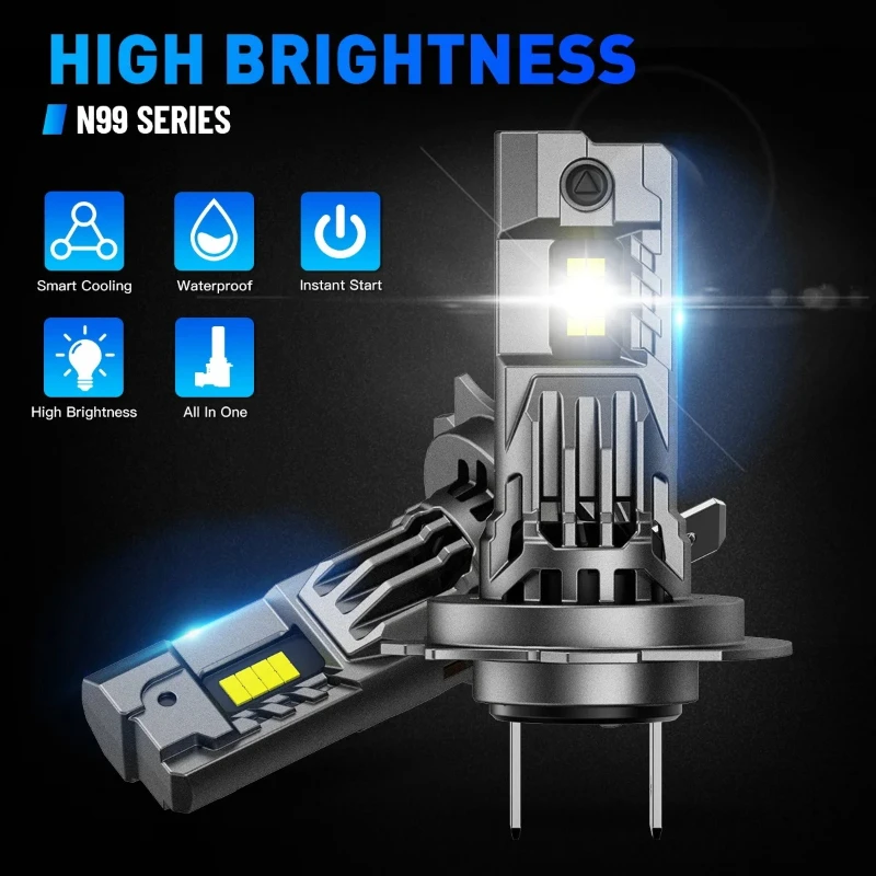 H7 Pro 360 LED Light Canbus Bulb 6500K 100W Halogen Replacement Mini Car Light H18 H7 LED Headlight Bulb