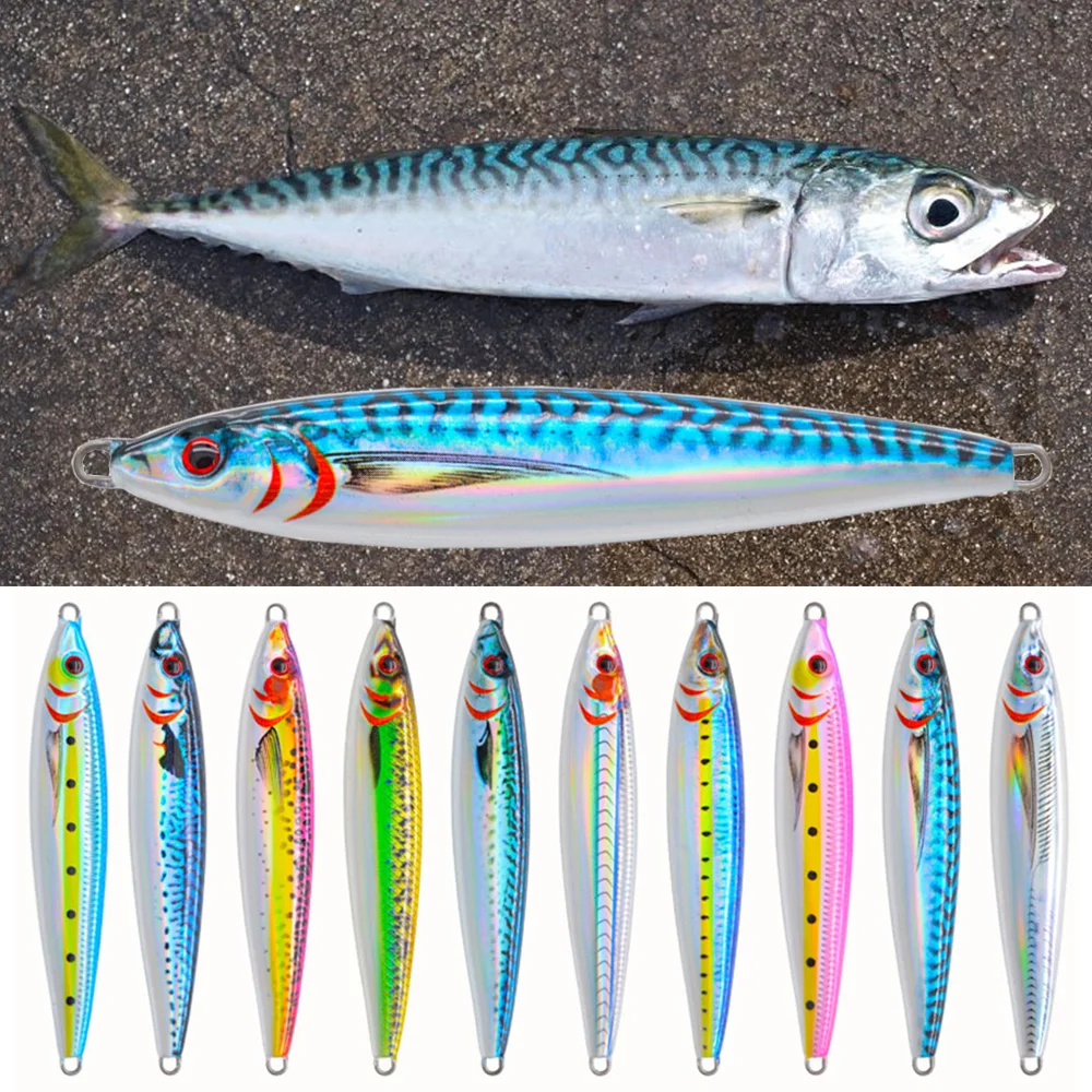 

Metal Jig 3D Slow Jig Shore Jigging 30g40g60g80g100g120g150g Tuna Lure Saltwater Fishing Jigpara Hard Bait for Mahi Marlin Wahoo