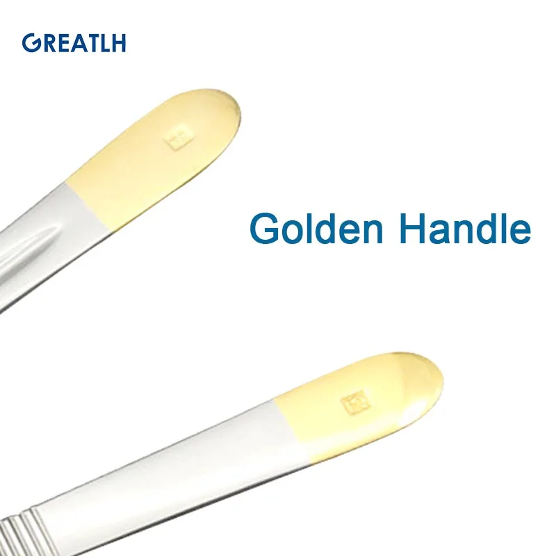 1pcs Scalpel Handle Orthopedic Knife Handle No Blades No.3 No.4 Golden Knife Handle Stainless Steel Animal Surgical Knife pet