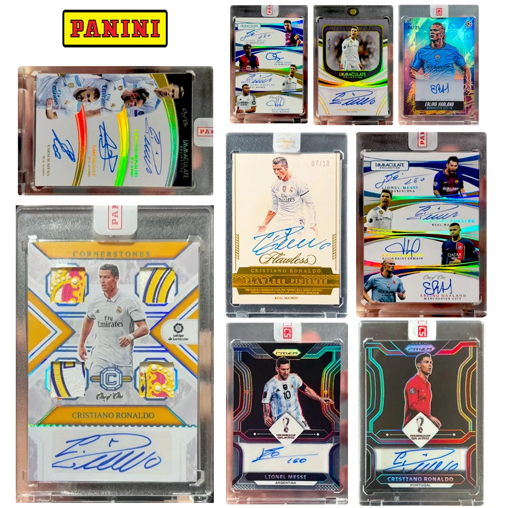 

PANINI Signature collection DIY card bricks lasers Benzema Messi Kylian Mbappe Cristiano Ronaldo Neymar boy Birthday present